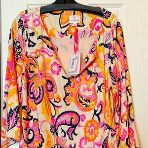 NWT JULIE BROWN MEGAN IVORY PAISLEY DRESS